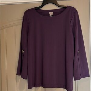 NWT Chico’s Woman’s Purple Top With Split Sleeves